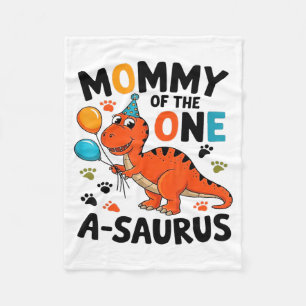 Mommy Of The One-a-saurus 2nd Birthday Dinosaur Pa Fleece Blanket