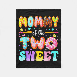 Mommy Of The Two Sweet Donut 2nd Birthday Girl  Fleece Blanket