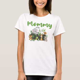 Mommy of the Wild One Jungle Safari Zoo Animals T-Shirt
