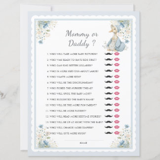 Mommy or Daddy Blue Goose Baby Shower Game