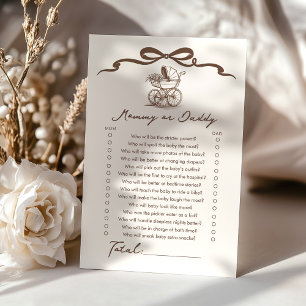 Mommy or daddy Cafe bebe Bow Baby Shower game