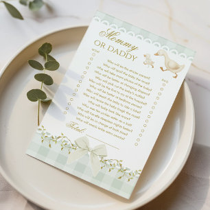 Mommy or Daddy Silly Goose Sage Baby Shower game