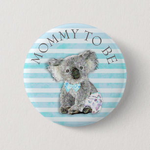 Mommy to be Baby Shower button Koala Bear Themed