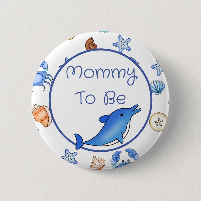 Mommy To Be | Baby Shower in Beach Theme 6 Cm Round Badge (Front)