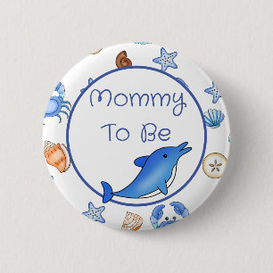 Mommy To Be   Baby Shower in Beach Theme 6 Cm Round Badge