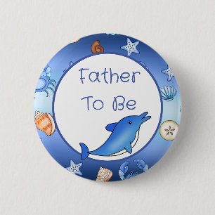 Mommy To Be Baby Shower in Beach Theme 6 Cm Round Badge