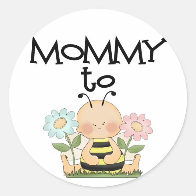 MOMMY TO BE/Bee Classic Round Sticker (Front)
