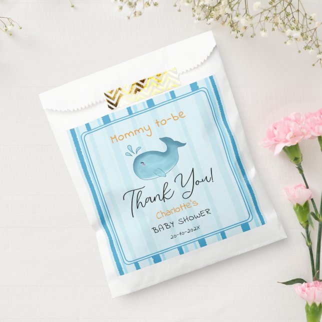 Mommy To Be Cute Whale Baby Shower Favour Bags (Sealed)