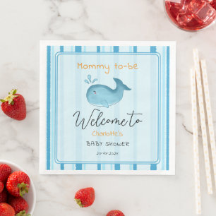 Mommy To Be Cute Whale Baby Shower Napkin