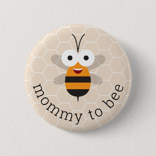 Mommy to Be Honey Bumble Bee Baby Shower Honeycomb 6 Cm Round Badge