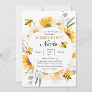 Mommy To Bee Baby Shower Invitation