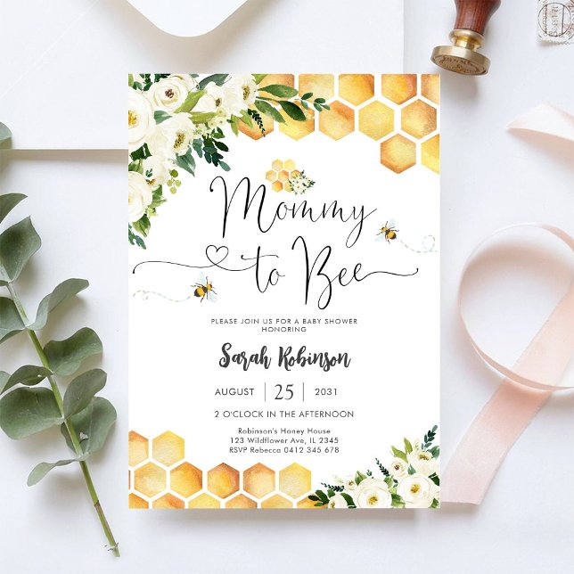 Mommy to Bee Baby Shower Invitation (Creator Uploaded)