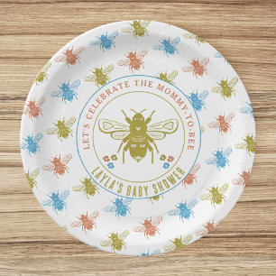 Mommy to Bee Baby Shower Paper Plate