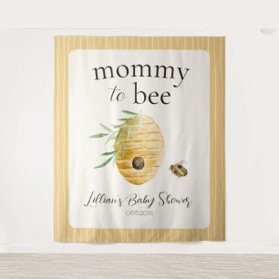 Mommy To Bee Beehive Baby Shower Welcome Sign Tapestry