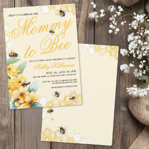 Mommy to BEE Gender Neutral Baby Shower Invitation