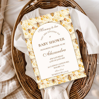 Mommy to Bee Honeycomb Baby Shower Invitation