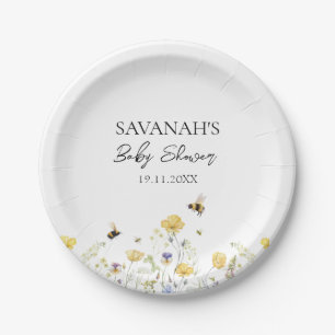 Mommy to Bee Wildflower Baby Shower Paper Plate