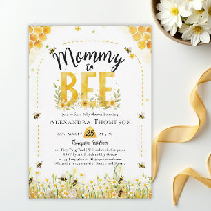Mommy to Bee Wildflowers Honey Arch Baby Shower Invitation