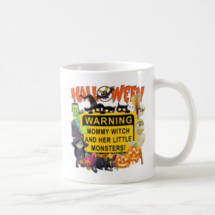 Mommy Witch and her Little Monsters, Halloween Coffee Mug