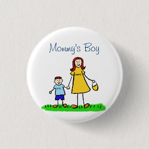 Mommy's Boy Family Art Custom Pendant Buttons