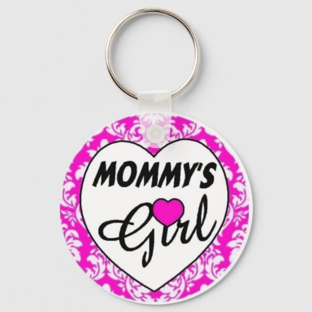 mommys girl. pink key ring (Front)