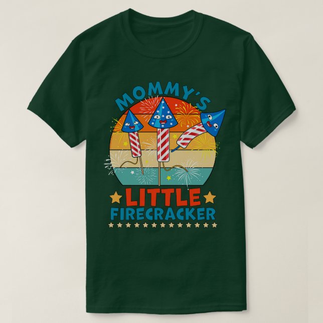 Mommys Little Firecracker 4th of July T-Shirt (Design Front)