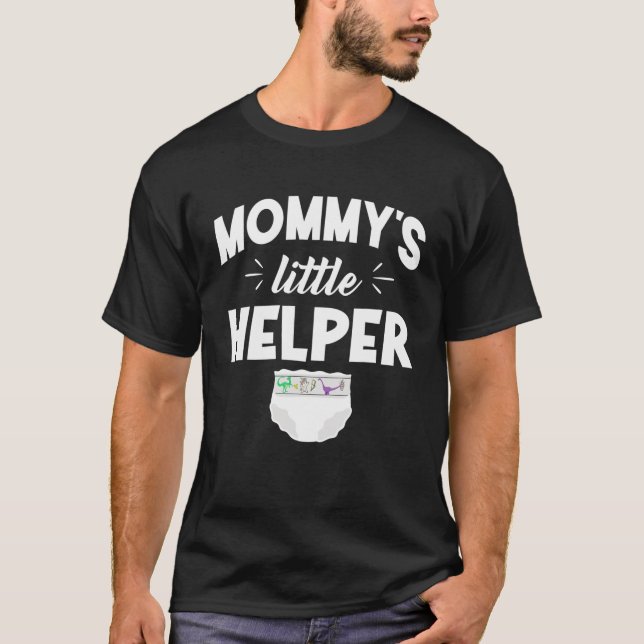 Mommys Little Helper Diaper Boy Girl Baby T-Shirt (Front)