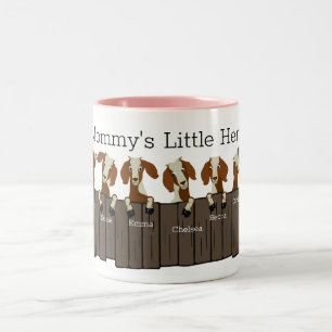 Mommys Little Herd of 8 Goats Two-Tone Coffee Mug