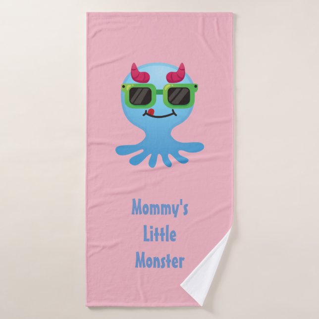 Mommy's Little Monster with Horns Bath Towel (Bath Towel)