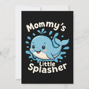 Mommy's Little Splasher Cute Baby Whale Invitation