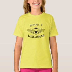 Mommy's Wingwoman Strike Eagle and Wings Girls T-Shirt