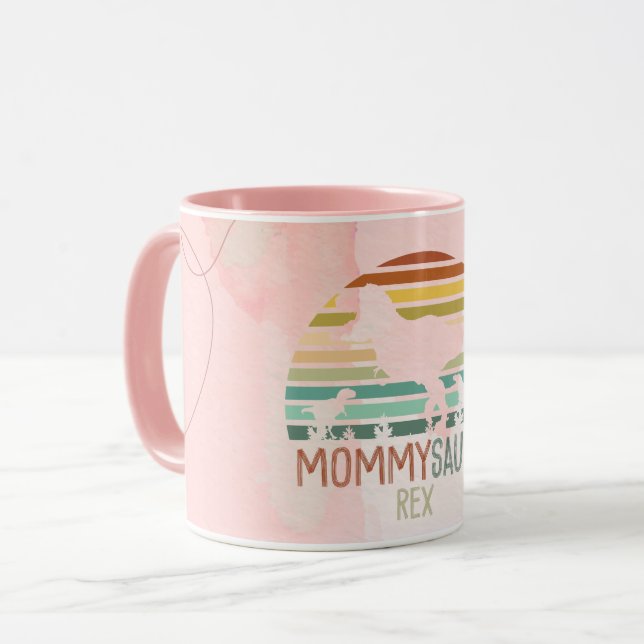 Mommysaurus Dinosaur gift Birthday Mom dino Mug (Front Left)
