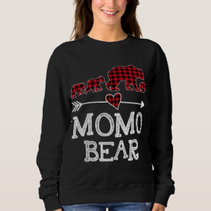 Momo Bear Christmas Pajama Red Plaid Buffalo Famil Sweatshirt