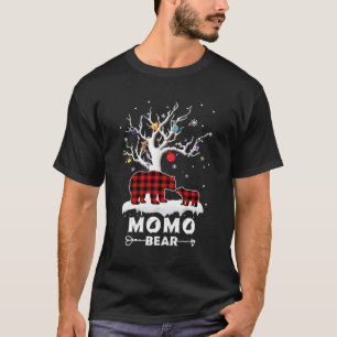 Momo Bear Pajama Red Plaid Buffalo Family Gift For T-Shirt