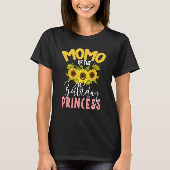 Momo Of The Birthday Princess Sunflower Matching F T-Shirt (Front)