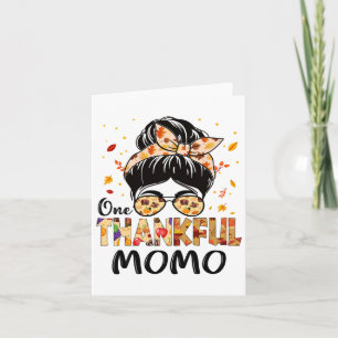 Momo One Thankful Messy Bun Grandma Thanksgiving F Card