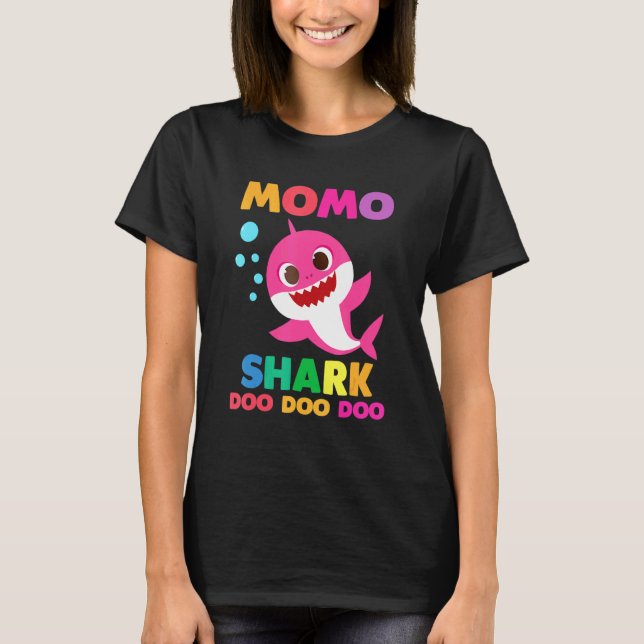 Momo Shark  Cute Baby Shark Family Matching T-Shirt (Front)