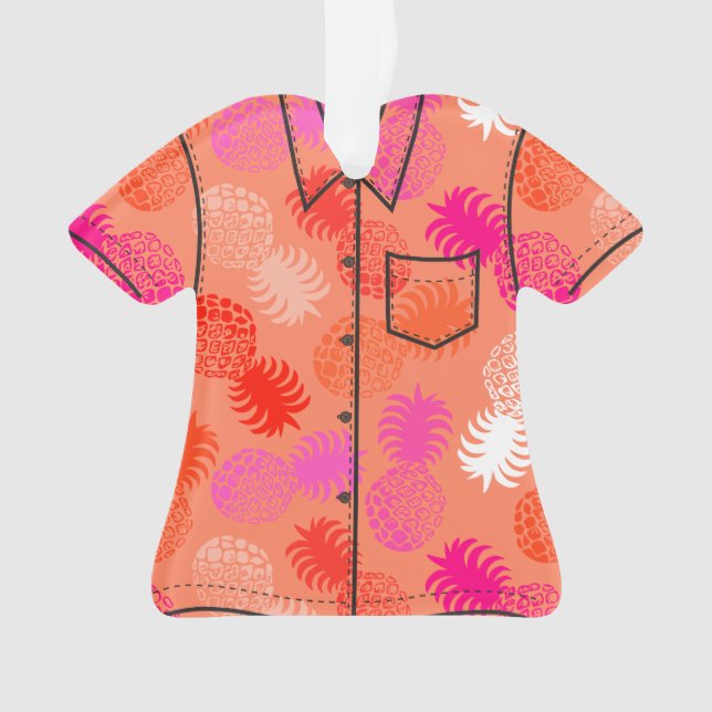 Momona Hawaiian Tropical Pineapple Aloha Shirt Ornament (Front)