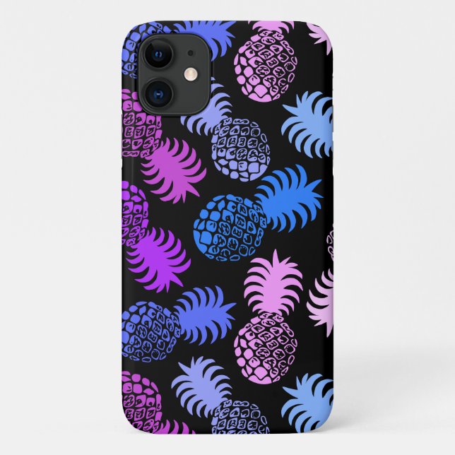Momona Hawaiian Tropical Pineapple Purple Case-Mate iPhone Case (Back)