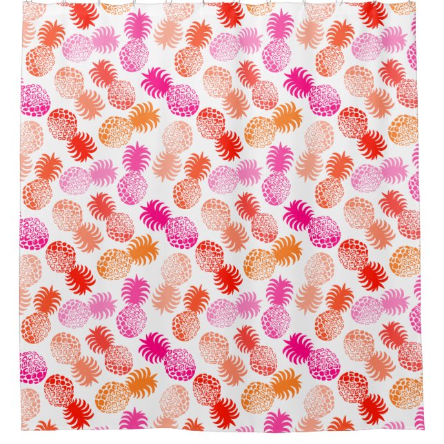 Momona Hawaiian Tropical Pineapple Shower Curtain (Front)