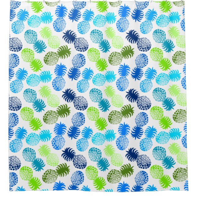 Momona Hawaiian Tropical Pineapple Shower Curtain (Front)