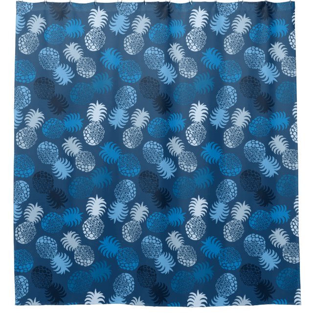 Momona Hawaiian Tropical Pineapple Shower Curtain (Front)