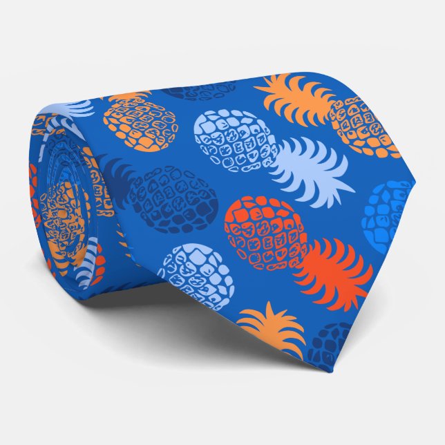 Momona Hawaiian Tropical Pineapple Tie (Rolled)