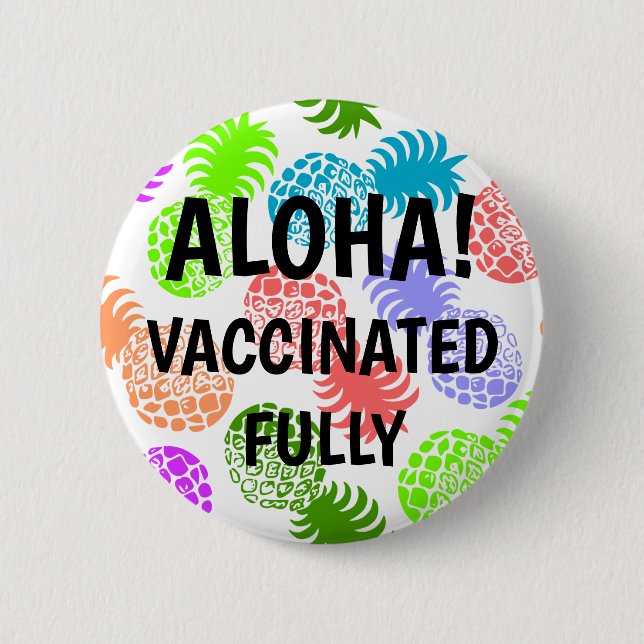Momona Hawaiian Tropical Pineapple Vaccinated 6 Cm Round Badge (Front)