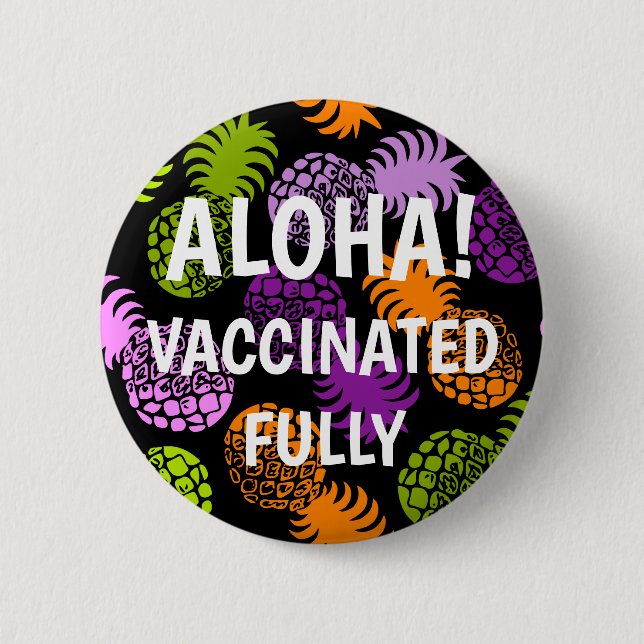 Momona Hawaiian Tropical Pineapple Vaccinated 6 Cm Round Badge (Front)