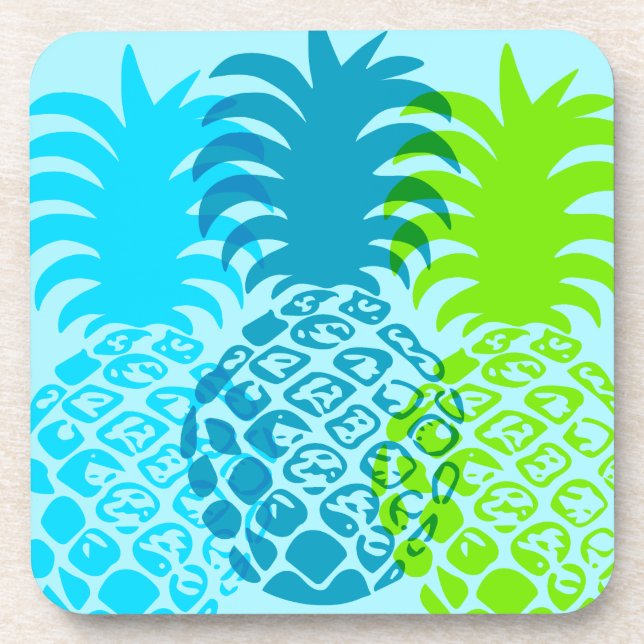 Momona Pineapple Hawaiian Tropical Coaster (Front)