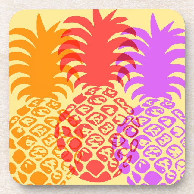 Momona Pineapple Hawaiian Tropical Coaster (Front)