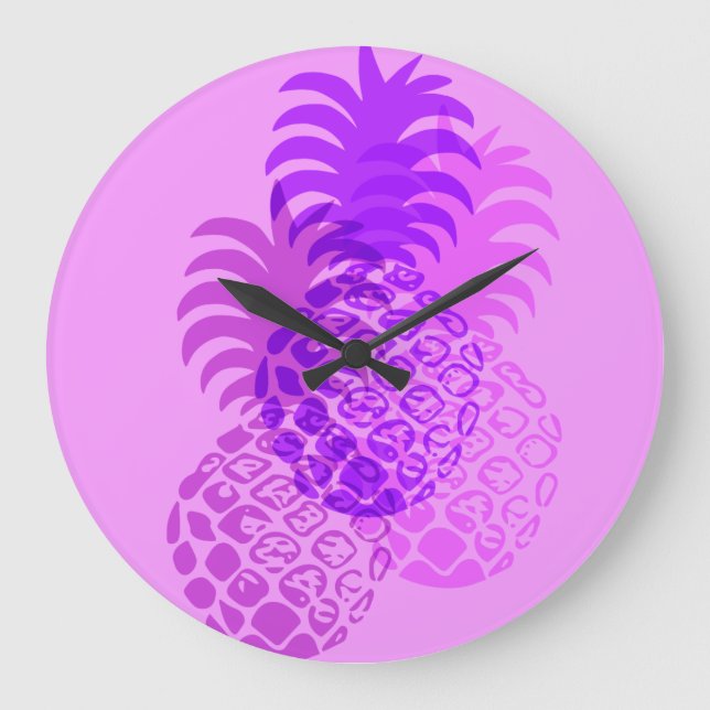 Momona Pineapple Hawaiian Tropical Large Clock (Front)