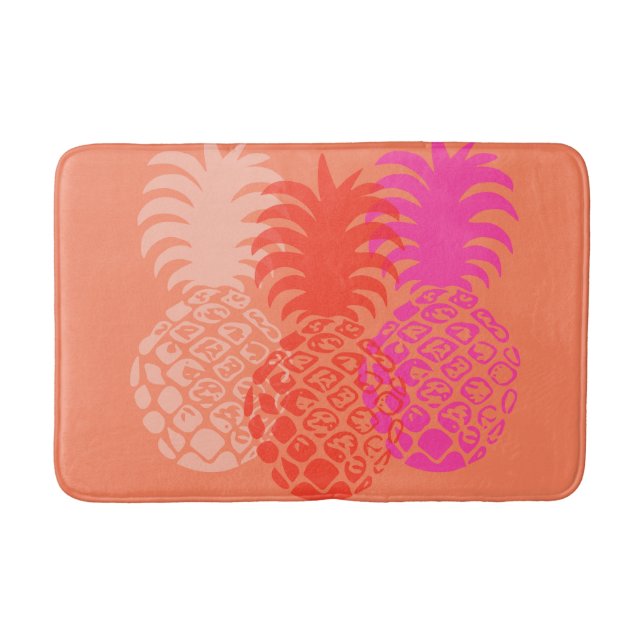Momona Pineapple Hawaiian Tropical -Papaya Bath Mat (Front)