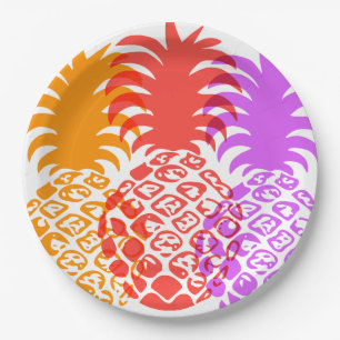 Momona Pineapple Hawaiian Tropical Paper Plate